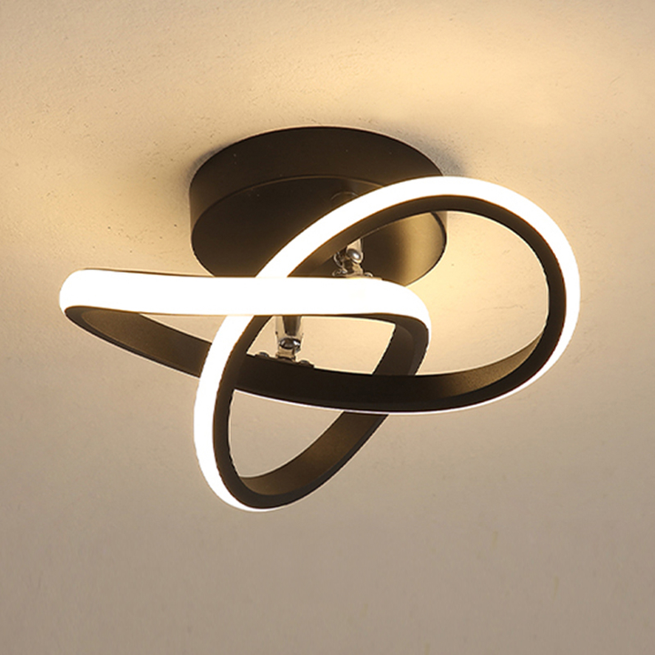 LED Ceiling Light Fixture with Modern Interlocking Rings Flush Mount Design - Image 1