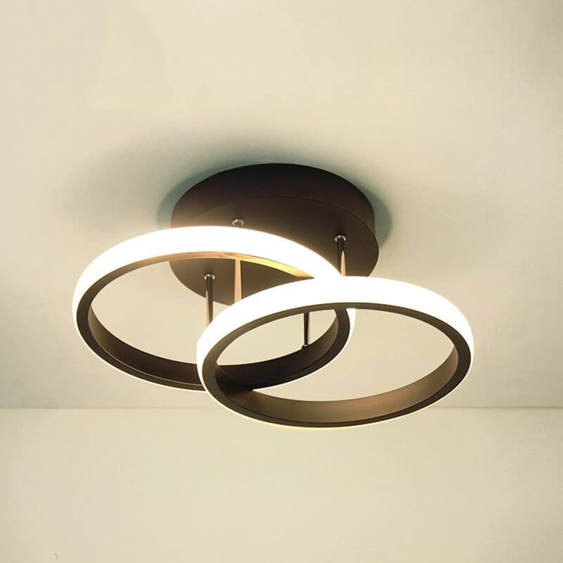 LED Ceiling Light Fixture with Modern Interlocking Rings Flush Mount Design - Image 13