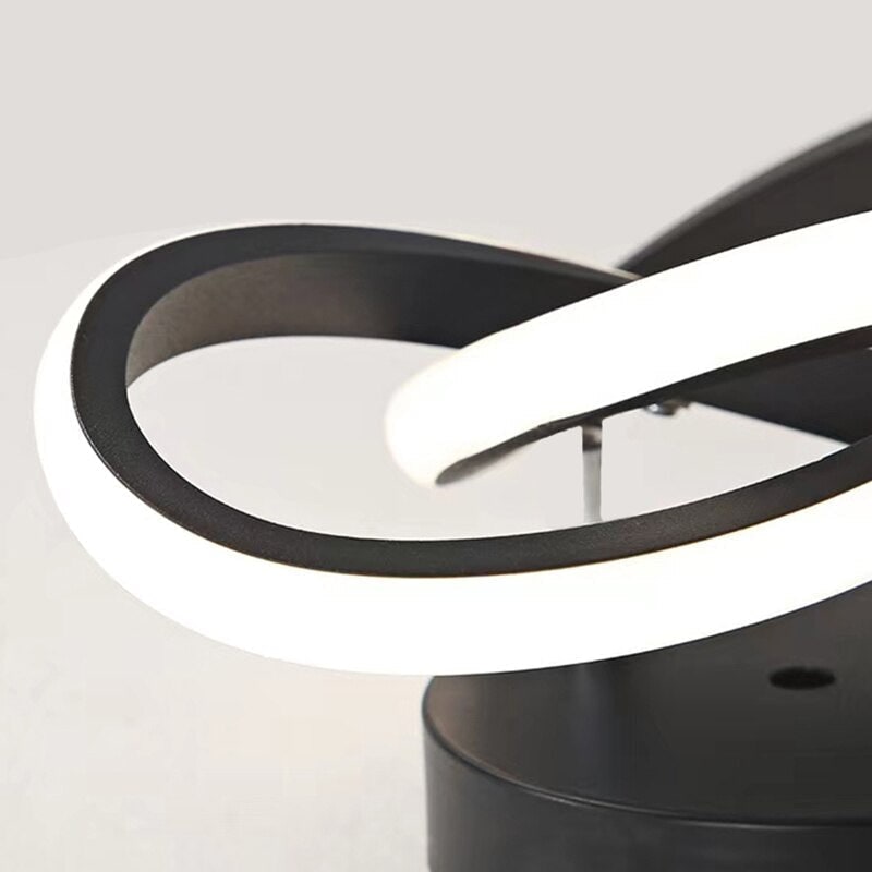 LED Ceiling Light Fixture with Modern Interlocking Rings Flush Mount Design - Image 4