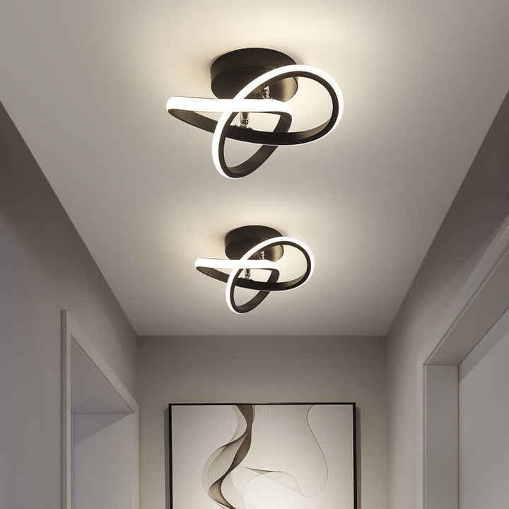 LED Ceiling Light Fixture with Modern Interlocking Rings Flush Mount Design - Image 6