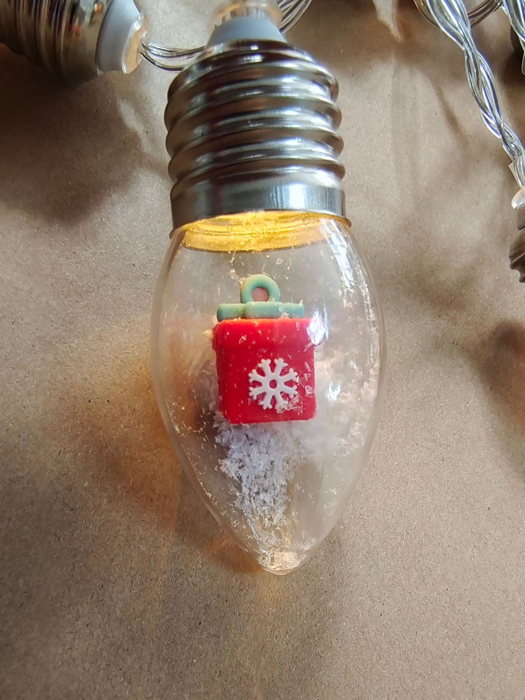 LED Christmas String Lights with Miniature Snow Globe Bulbs and Warm White Glow - Image 14