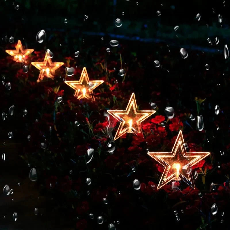 LED Star Pathway Lights with Warm White Glow Set of 5 Ground Stakes - Image 6