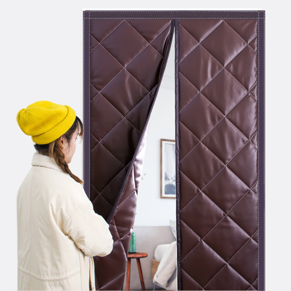 Magnetic Insulated Door Curtain with Quilted Pattern for Garage and Patio Heat Insulation - Image 2