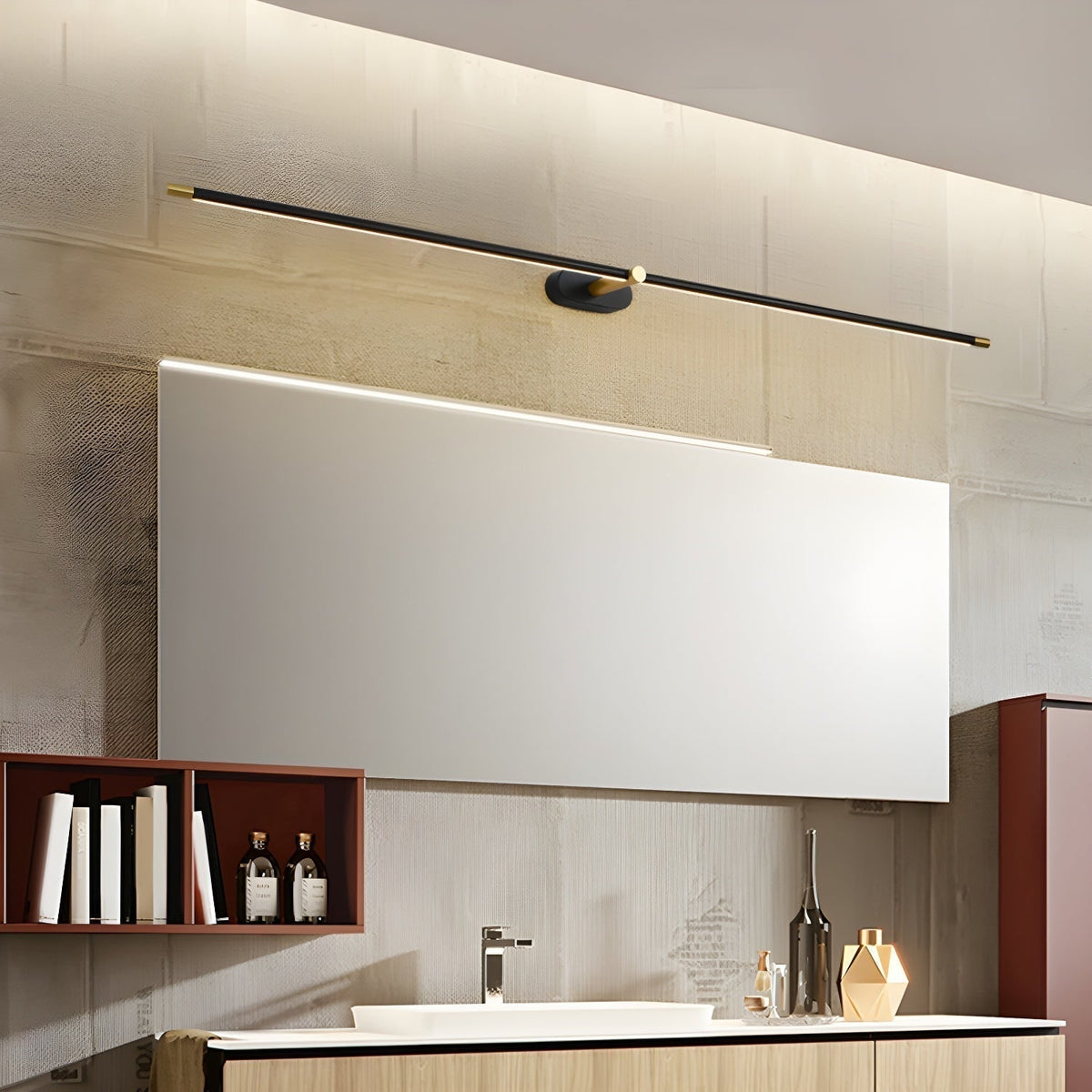 Magnetic Linear Wall Sconce with Wireless Rechargeable LED and Adjustable Pivot - Image 2