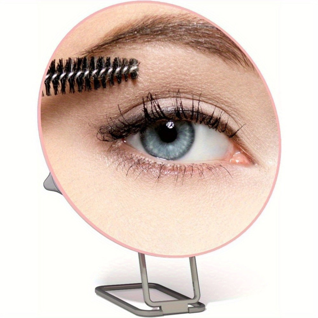 Magnifying Makeup Mirror with Foldable Stand and Tweezers for Tabletop or Wall Mount - Image 4