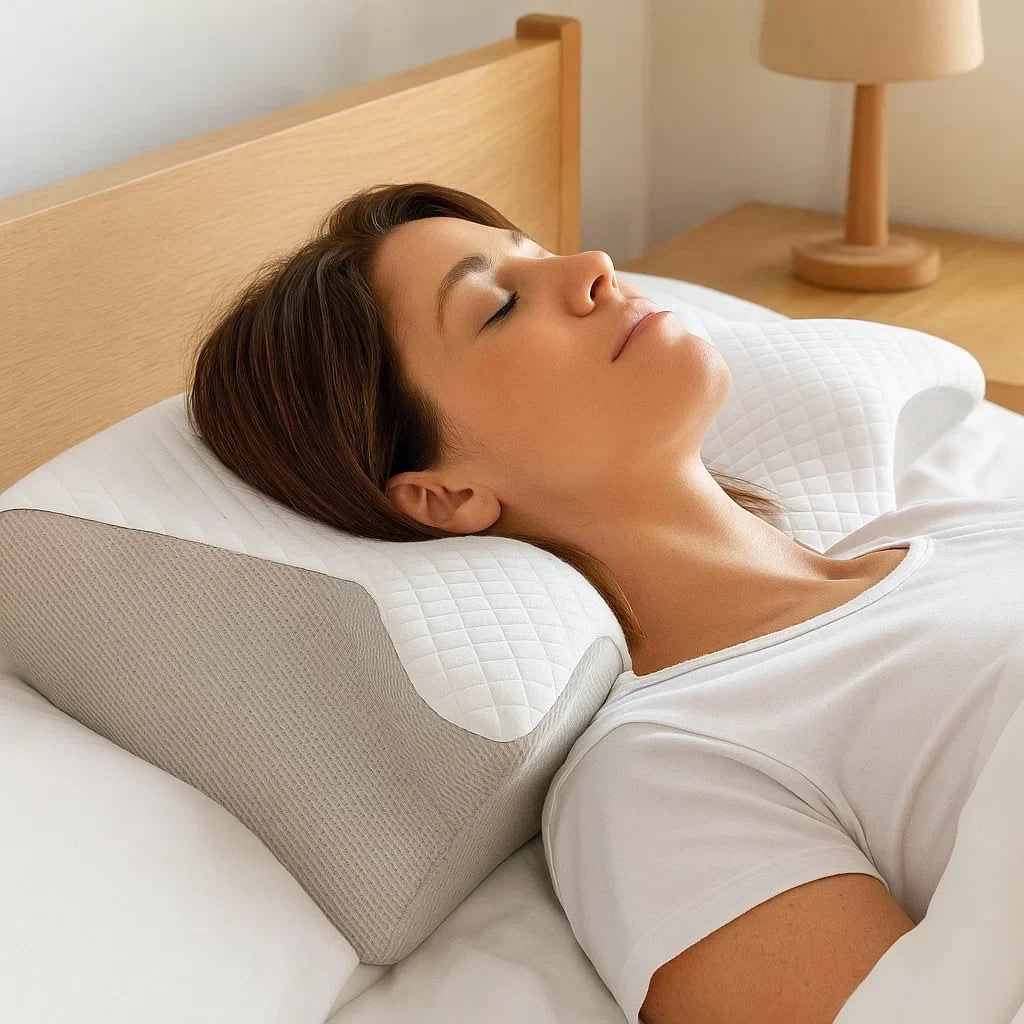 Memory Foam Cervical Pillow with Orthopedic Neck Support and Ergonomic Contoured Design - Image 2