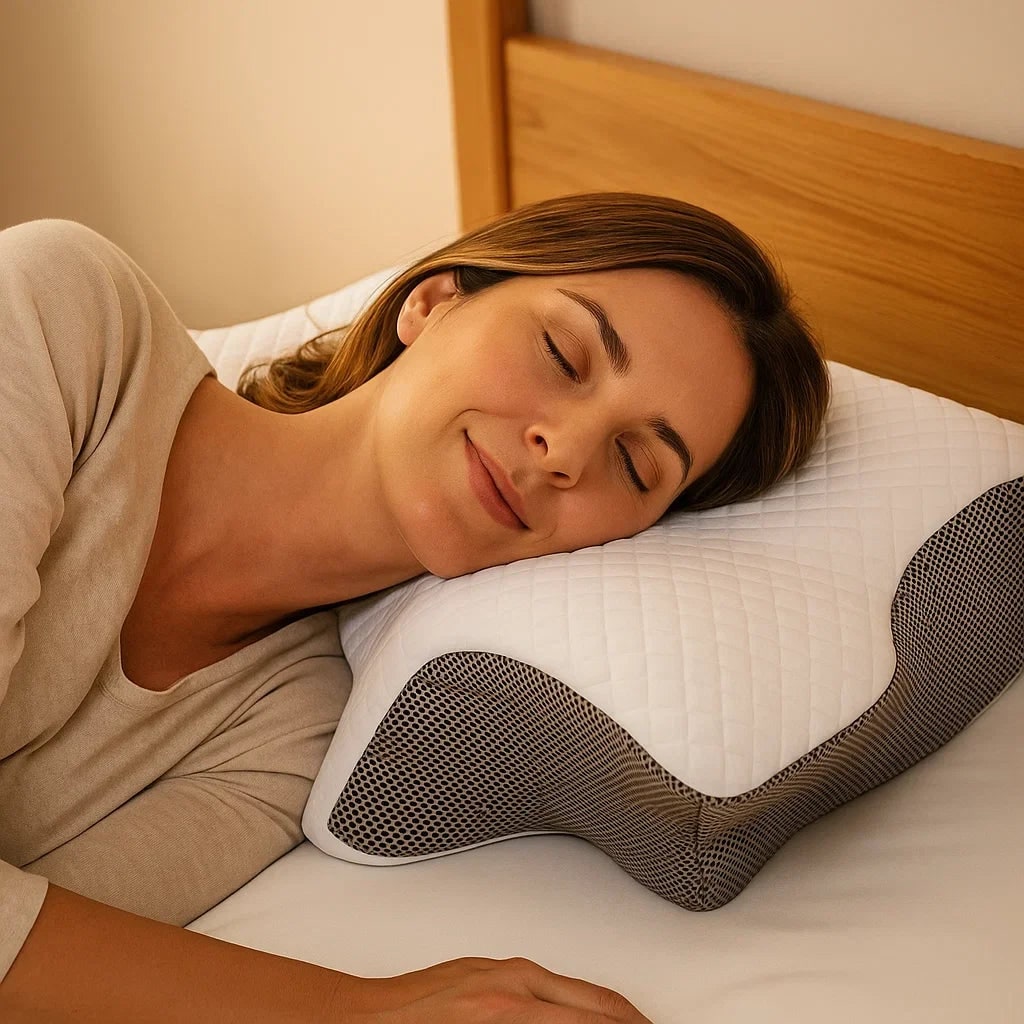 Memory Foam Cervical Pillow with Orthopedic Neck Support and Ergonomic Contoured Design - Image 3