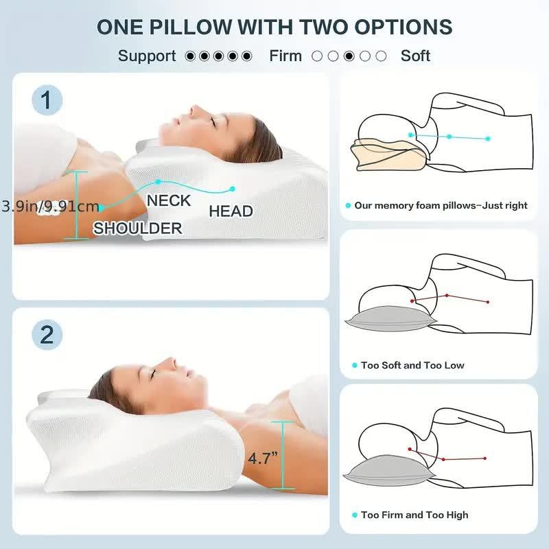 Memory Foam Cervical Pillow with Orthopedic Neck Support and Ergonomic Contoured Design - Image 9