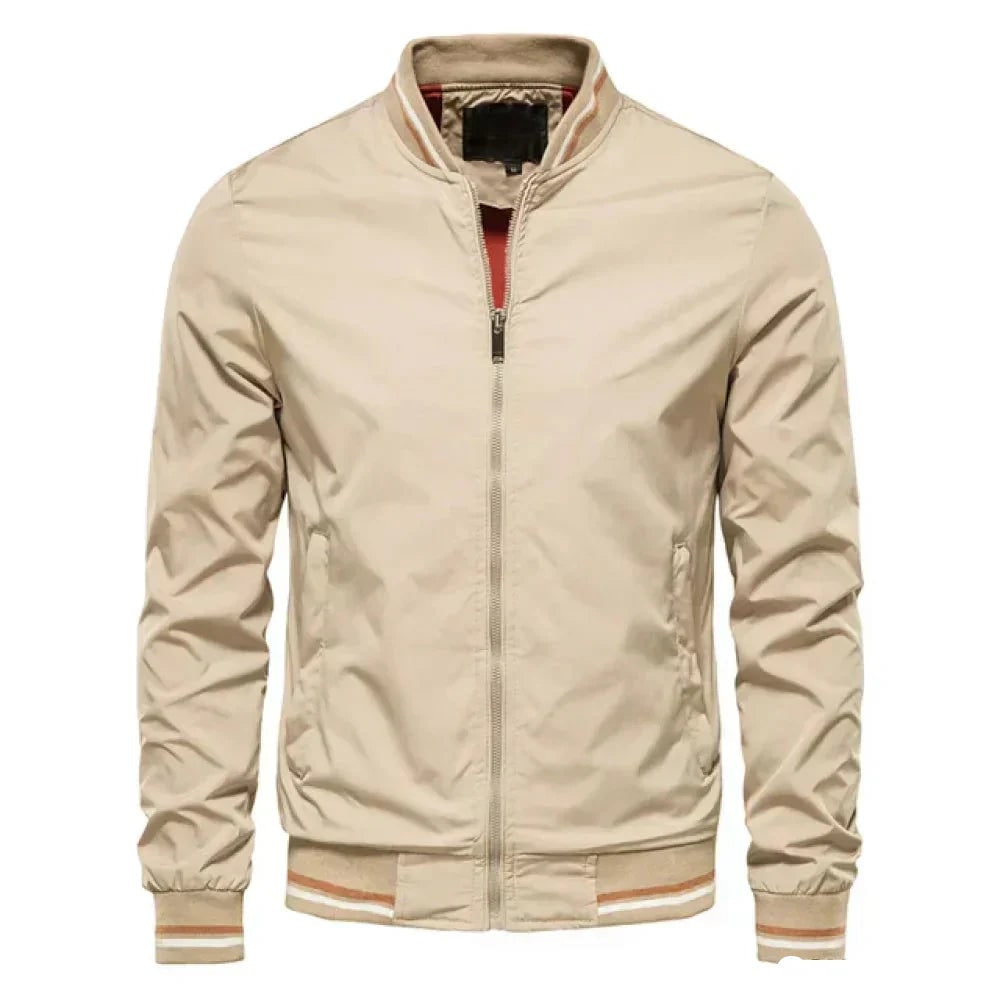 Men's Bomber Jacket with Ribbed Collar and Zip Closure - Image 5