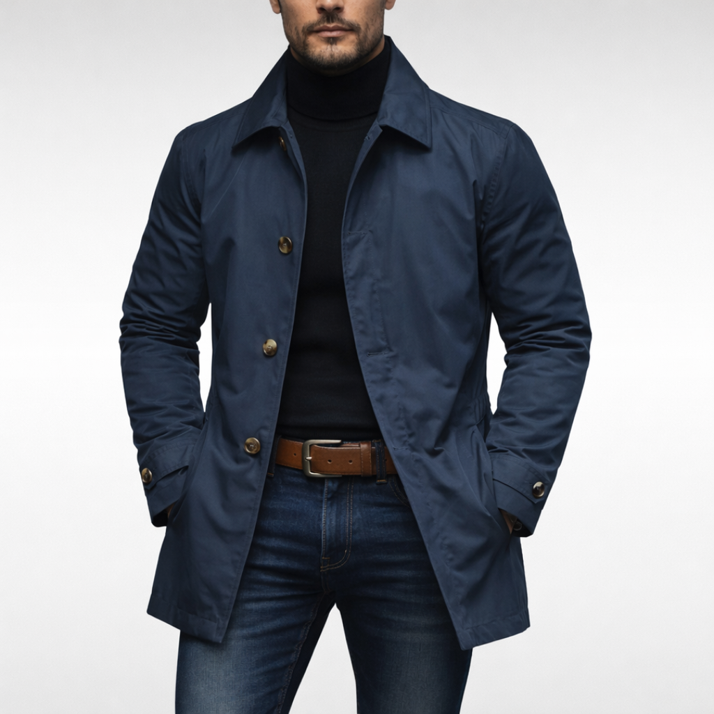 Men's Car Coat and Overcoat Single Breasted Structured Woven - Image 3