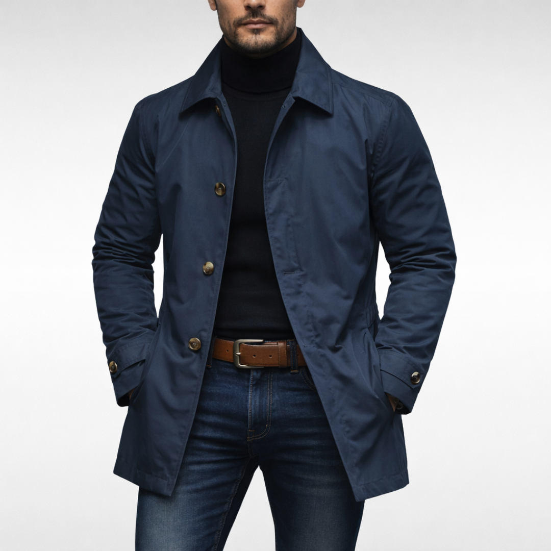 Men's Car Coat and Overcoat Single Breasted Structured Woven - Image 3