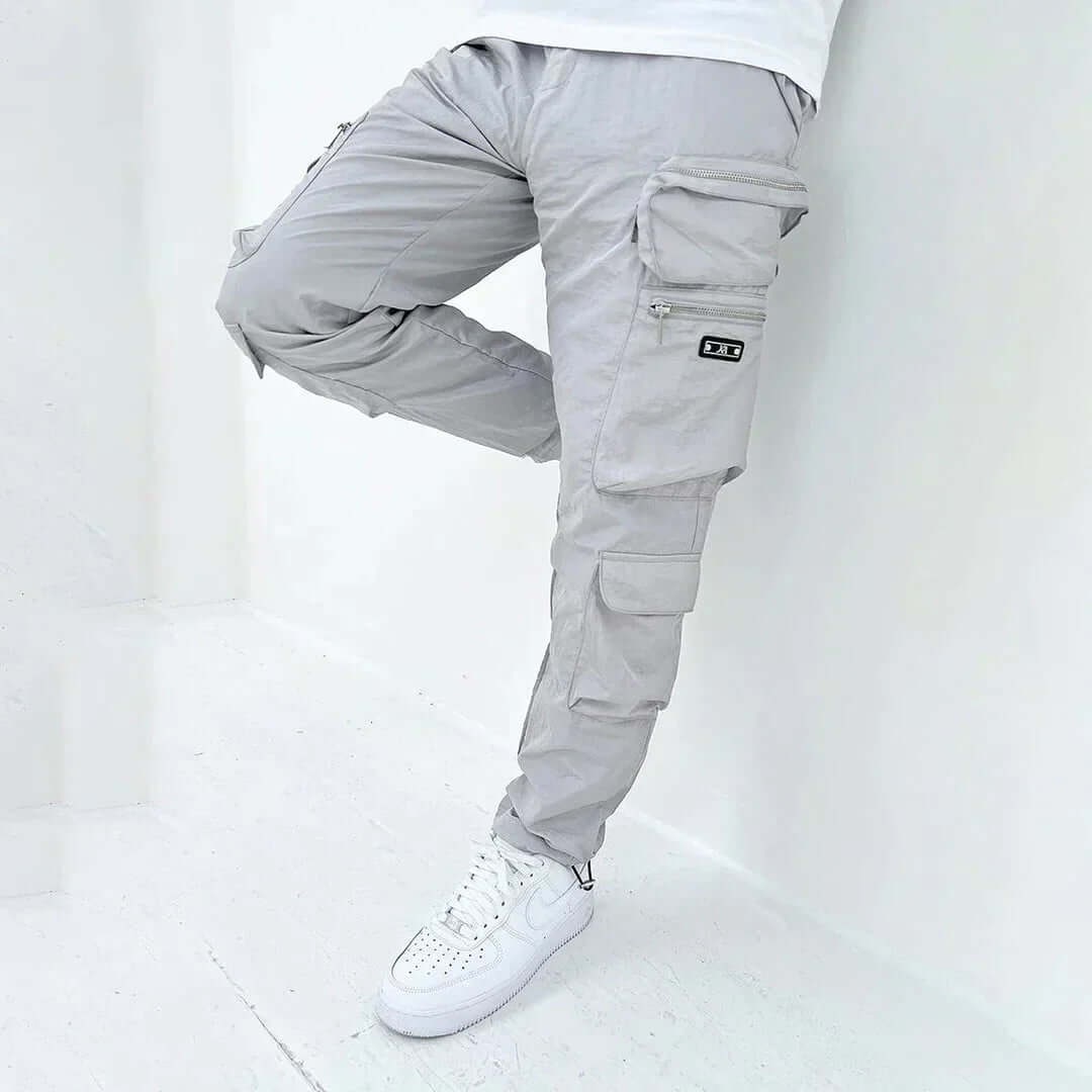 Men's Cargo Utility Pants Tapered with Multiple Zipper Pockets - Image 2