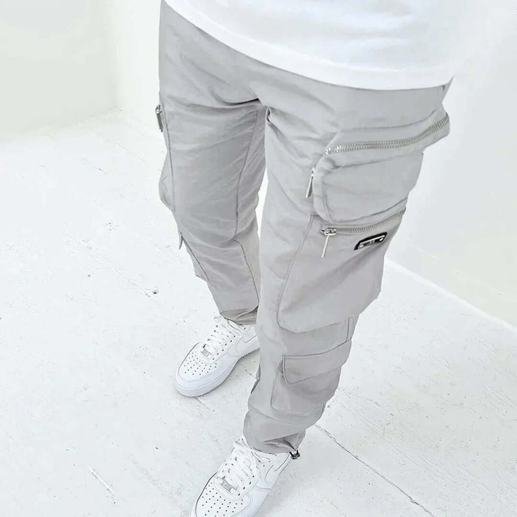 Men's Cargo Utility Pants Tapered with Multiple Zipper Pockets - Image 3