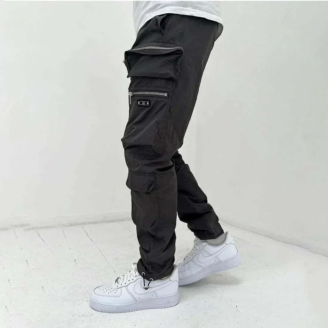 Men's Cargo Utility Pants Tapered with Multiple Zipper Pockets - Image 5