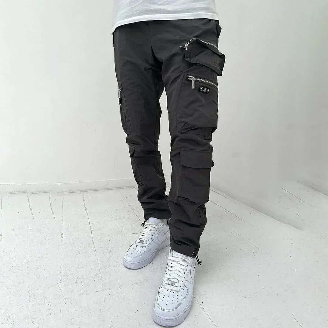 Men's Cargo Utility Pants Tapered with Multiple Zipper Pockets - Image 6