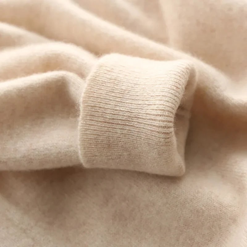Men's Cashmere Blend Crew Neck Pullover Sweater with Knit Fine Texture - Image 4