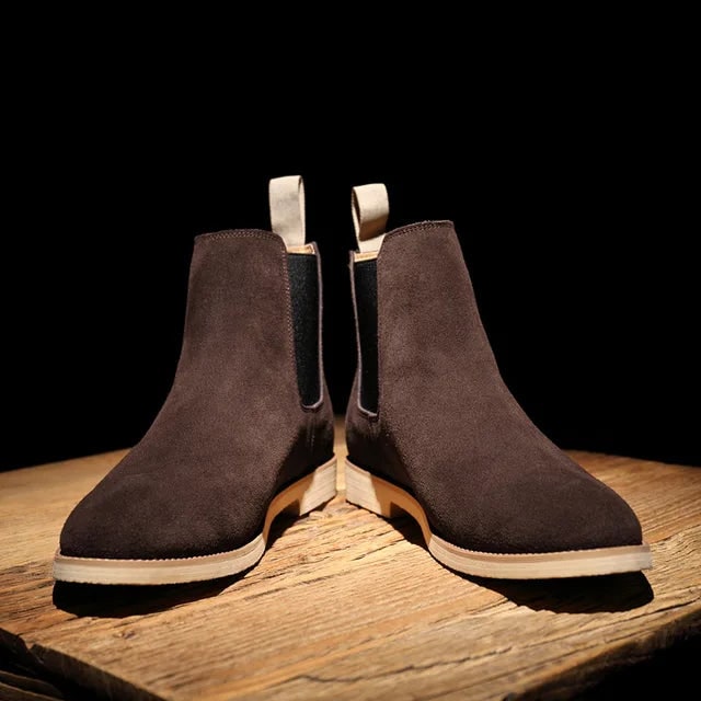 Men's Chelsea Ankle Boots with Suede Leather and Elastic Side Panels - Image 4