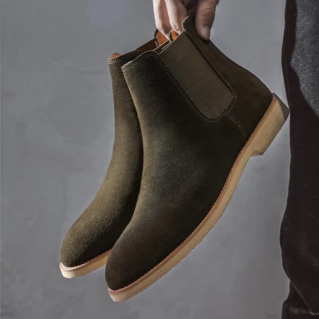 Men's Chelsea Ankle Boots with Suede Leather and Elastic Side Panels - Image 5
