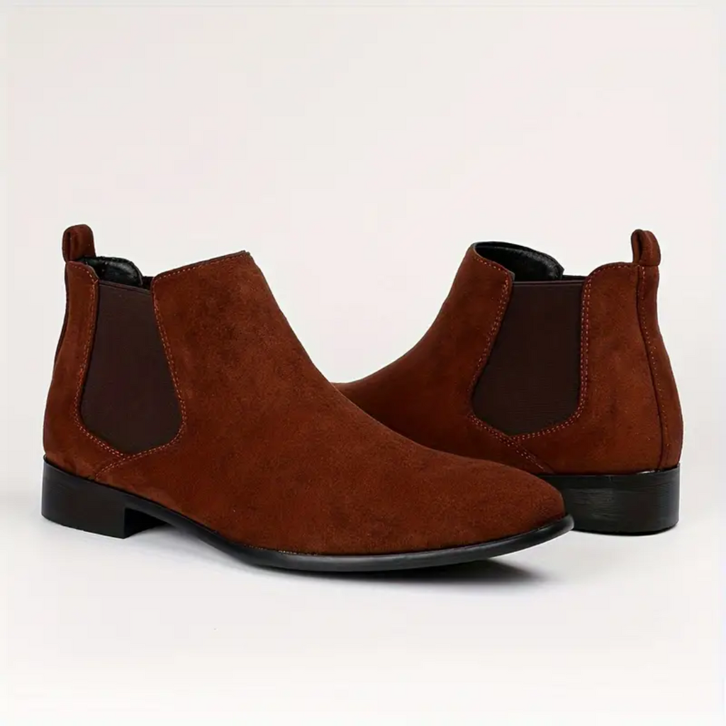 Men's Chelsea Slip on Ankle Boots with Suede Upper and Elastic Gussets - Image 4