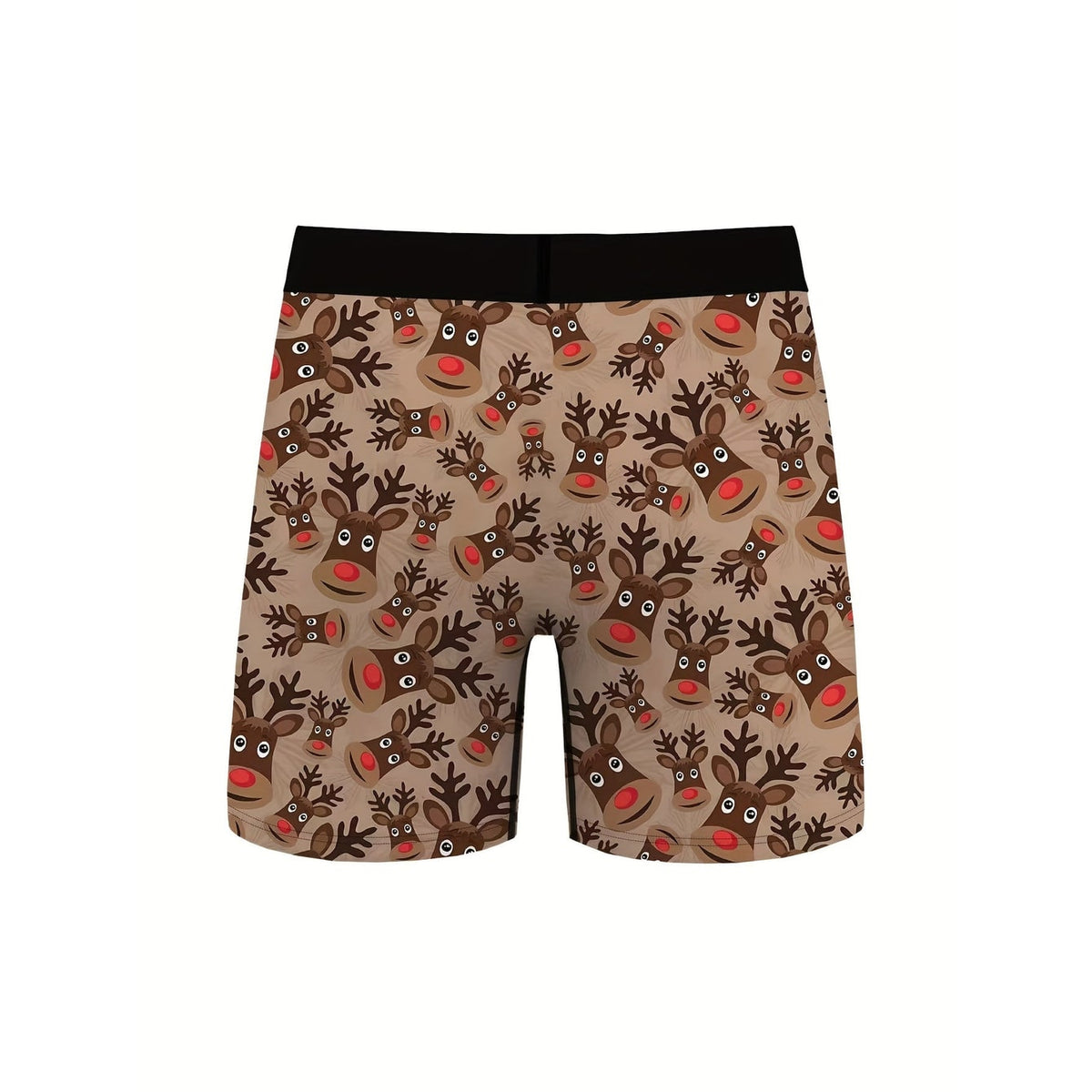 Men's Christmas Boxer Briefs Cotton Reindeer Print with Elastic Waistband - Image 3