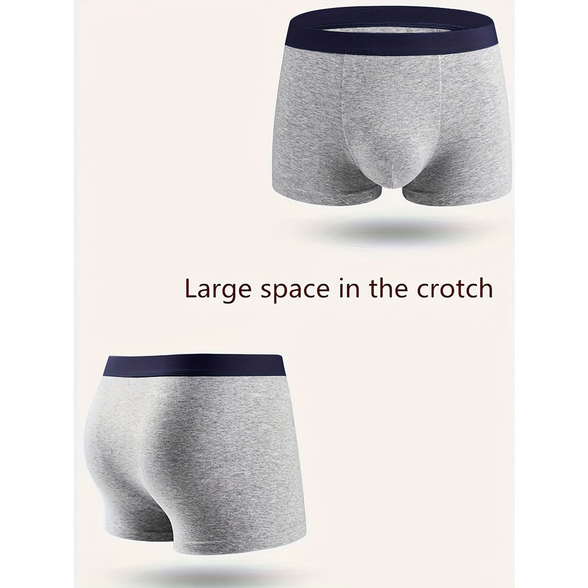 Men's Cotton Boxer Briefs 4-Pack with Stretch Fabric and Elastic Waistband - Image 4