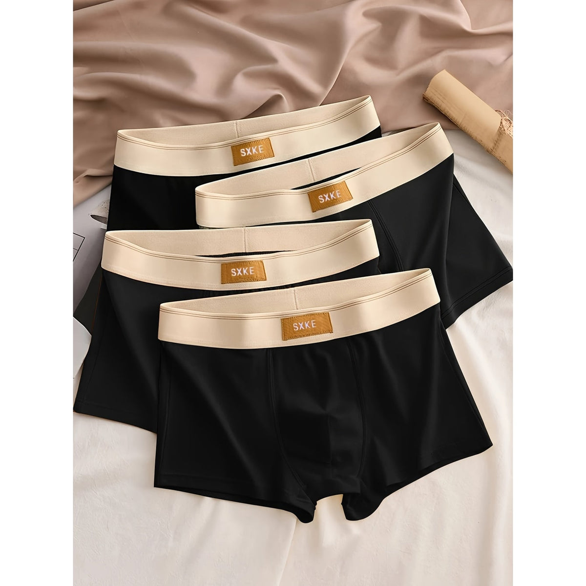 Men's Cotton Boxer Briefs 4-Pack with Stretch Fabric and Elastic Waistband - Image 6