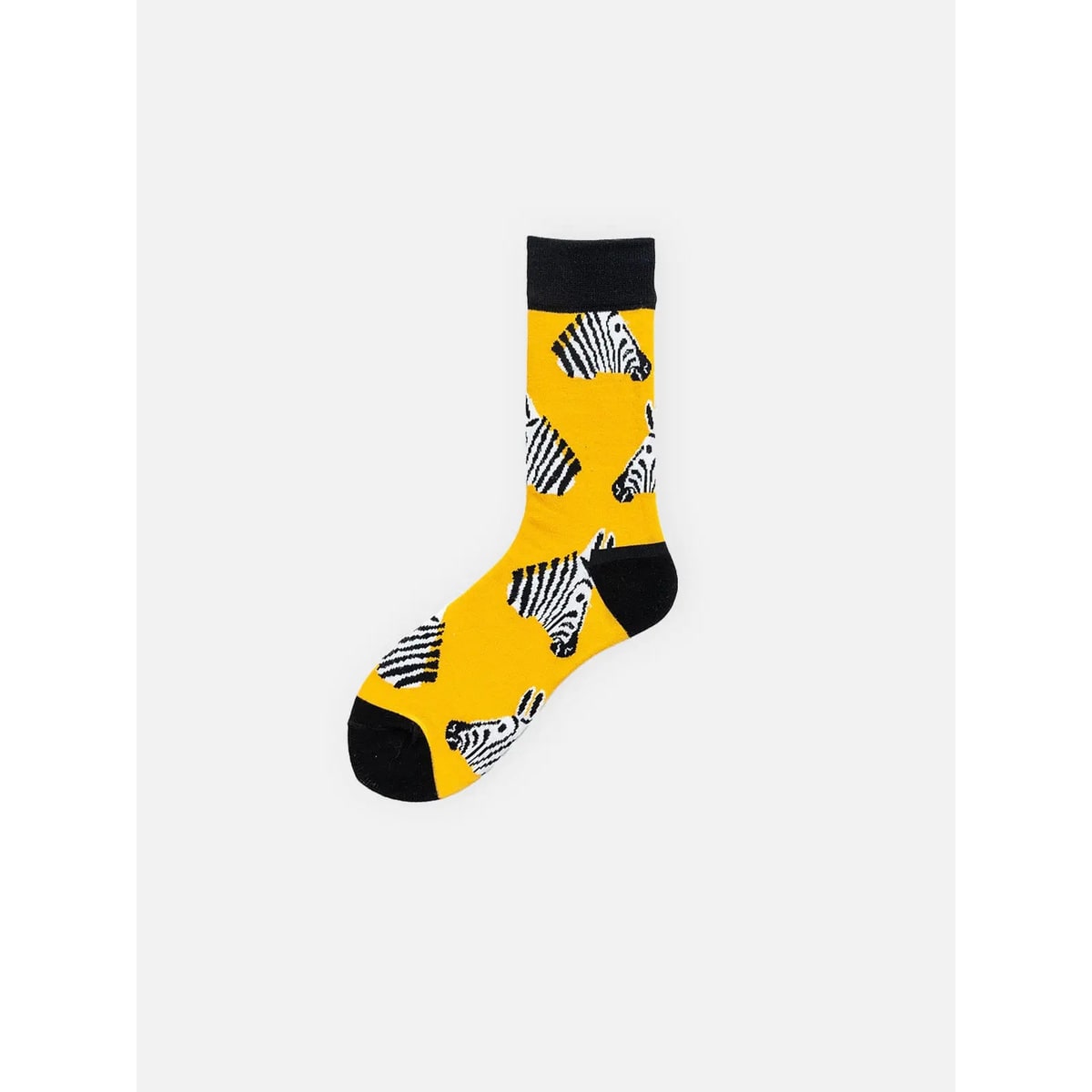 Men's Crew Socks with Animal Print and Novelty Knit Patterns - Image 2