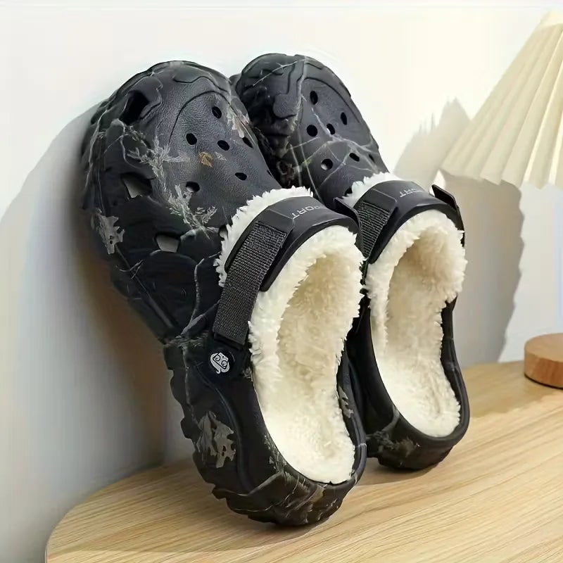Men's Fleece Lined Clogs Shoes with Adjustable Strap and Grip Sole - Image 10