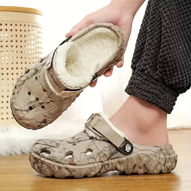 Men's Fleece Lined Clogs Shoes with Adjustable Strap and Grip Sole - Image 2