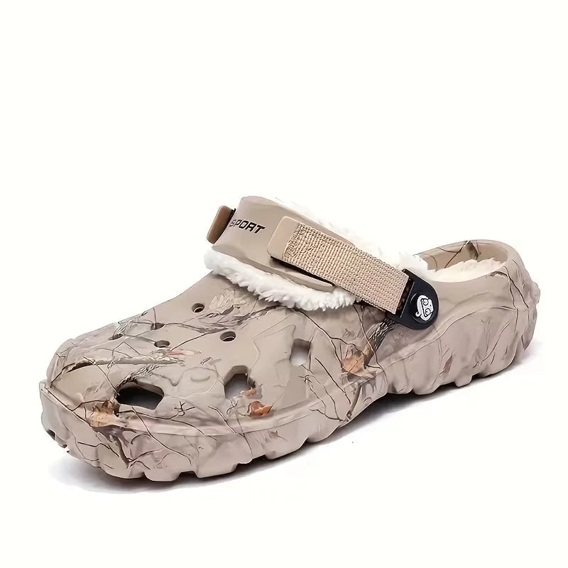 Men's Fleece Lined Clogs Shoes with Adjustable Strap and Grip Sole - Image 3