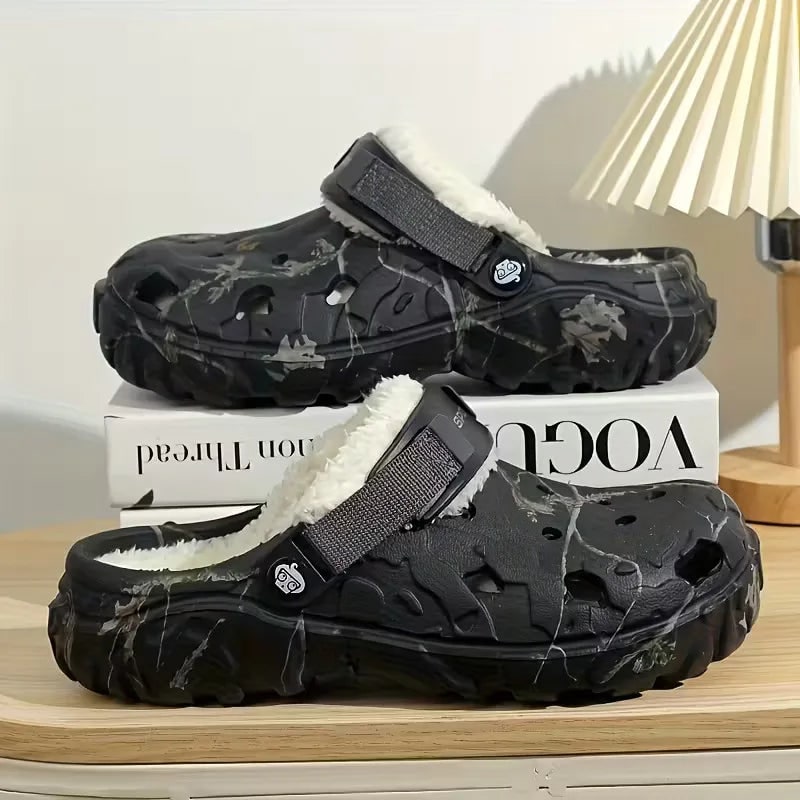 Men's Fleece Lined Clogs Shoes with Adjustable Strap and Grip Sole - Image 7