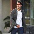 Men's Knit Cardigan with Shawl Collar Open Front Ribbed Sweater - Image 3