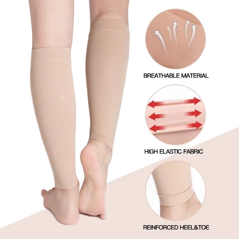 Men's Leg Compression Sleeves for Calf Support and Relief with Elastic Knit - Image 2