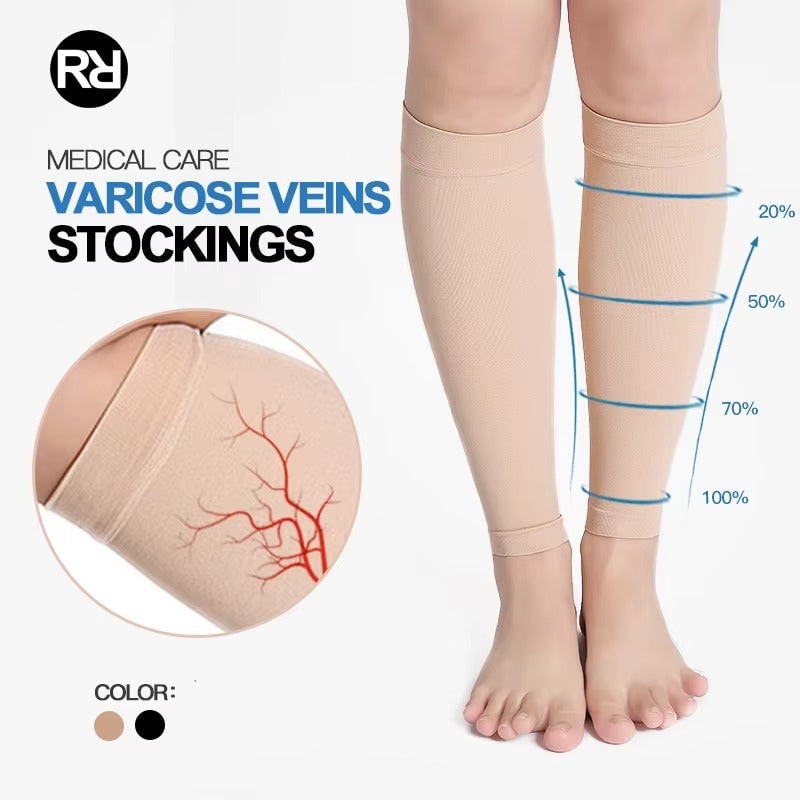 Men's Leg Compression Sleeves for Calf Support and Relief with Elastic Knit - Image 3