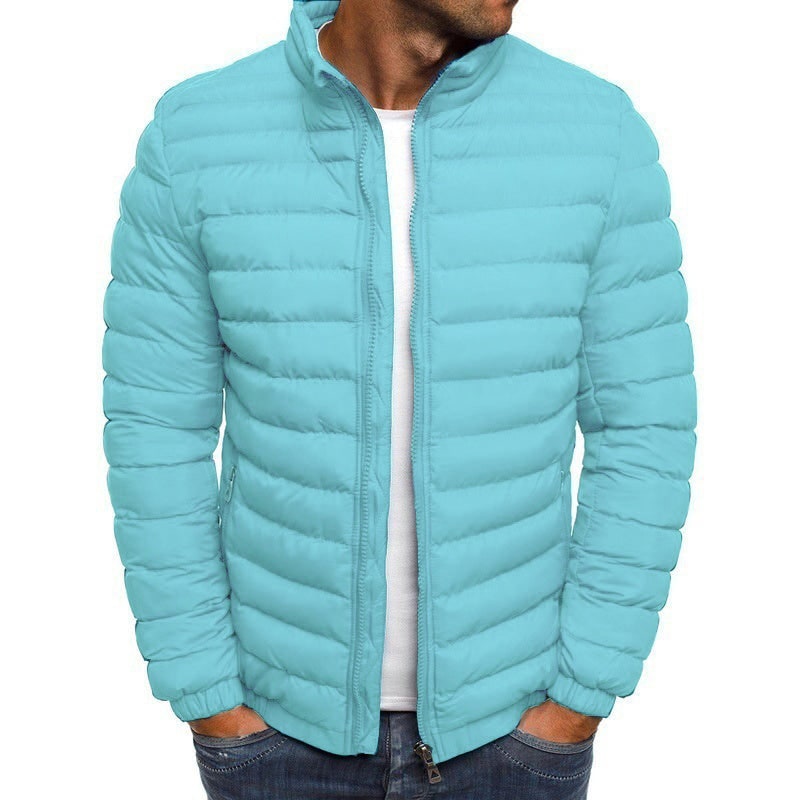 Men's Lightweight Puffer Quilted Jacket with Stand Collar - Image 1