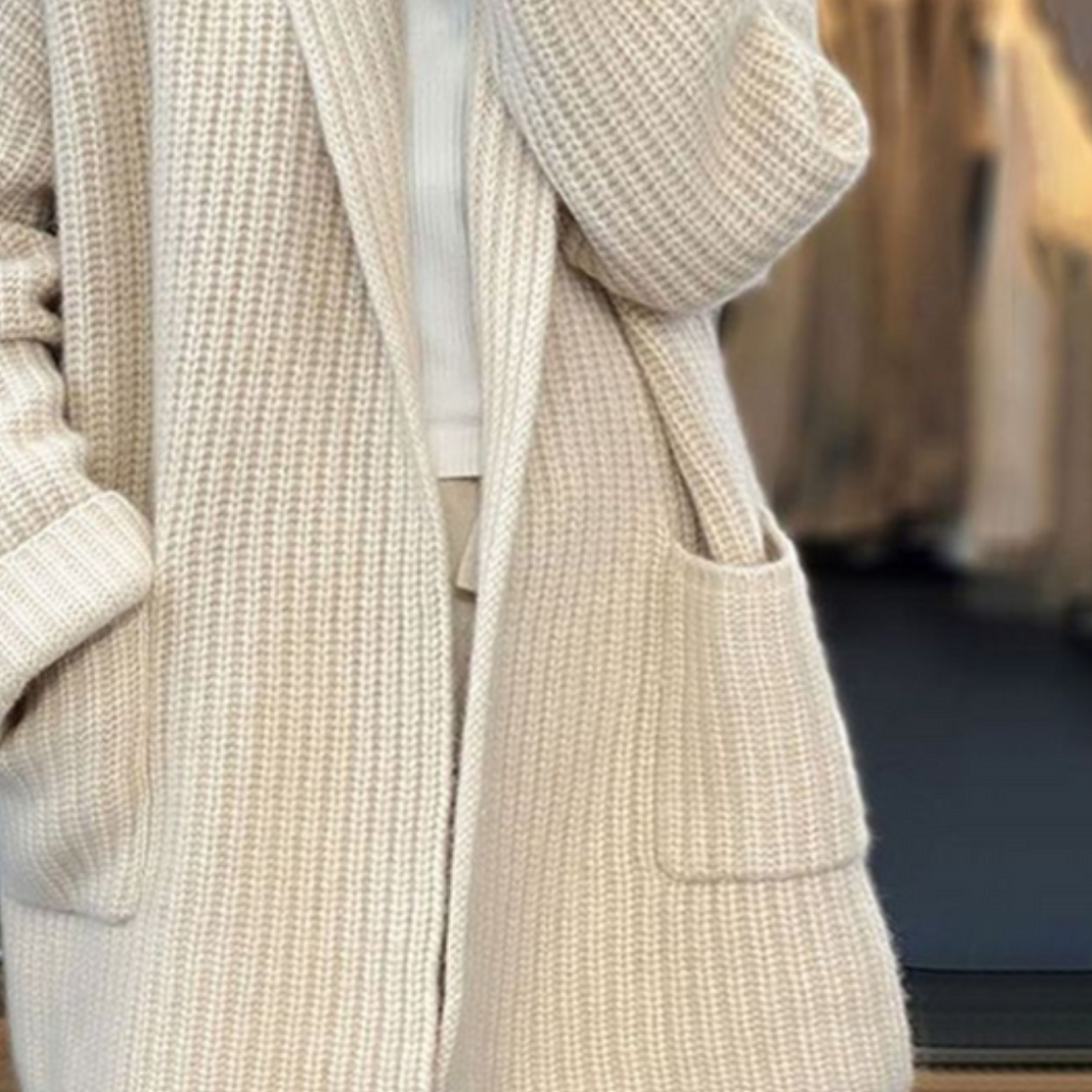 Men's Oversized Chunky Knit Cardigan Sweater with Shawl Collar and Open Front - Image 4