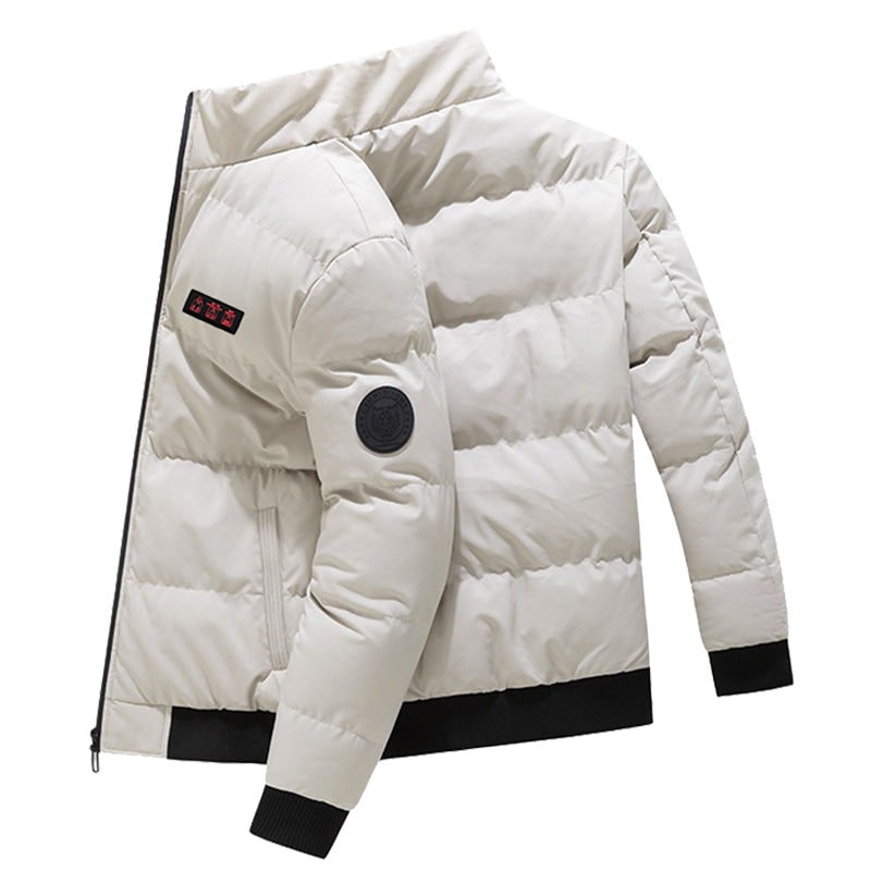 Men's Packable Heated Puffer Jacket with Stand Collar and Zip - Image 10