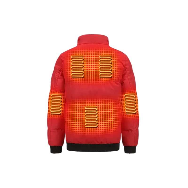 Men's Packable Heated Puffer Jacket with Stand Collar and Zip - Image 4