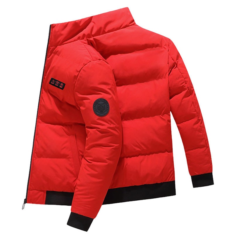 Men's Packable Heated Puffer Jacket with Stand Collar and Zip - Image 5