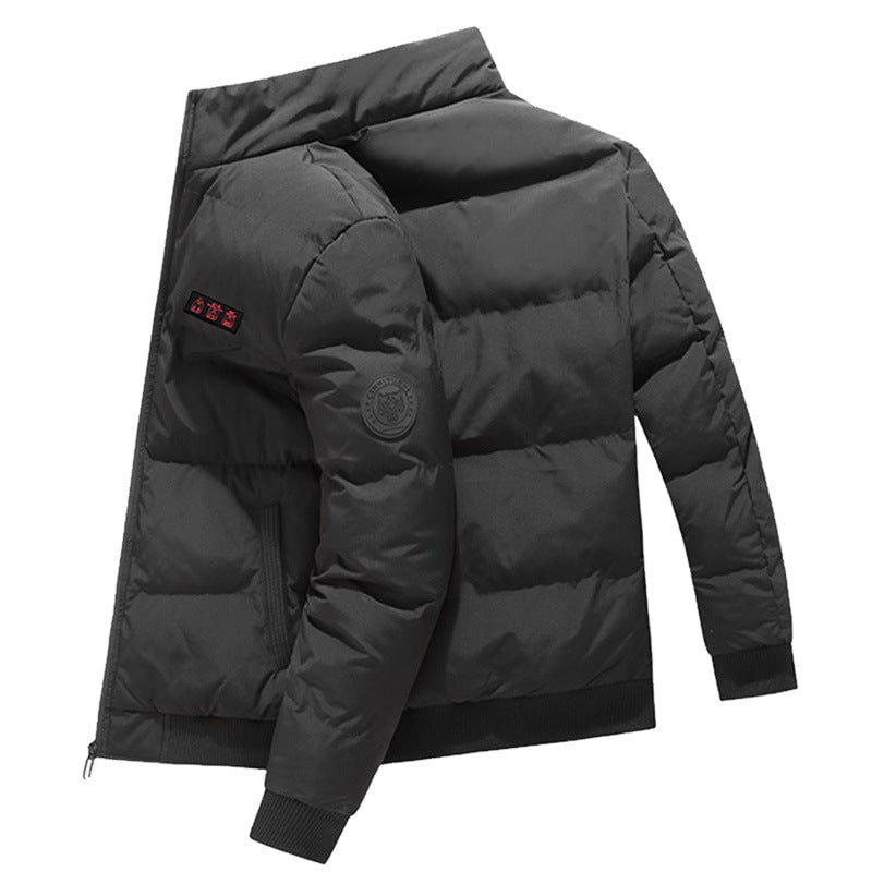 Men's Packable Heated Puffer Jacket with Stand Collar and Zip - Image 7