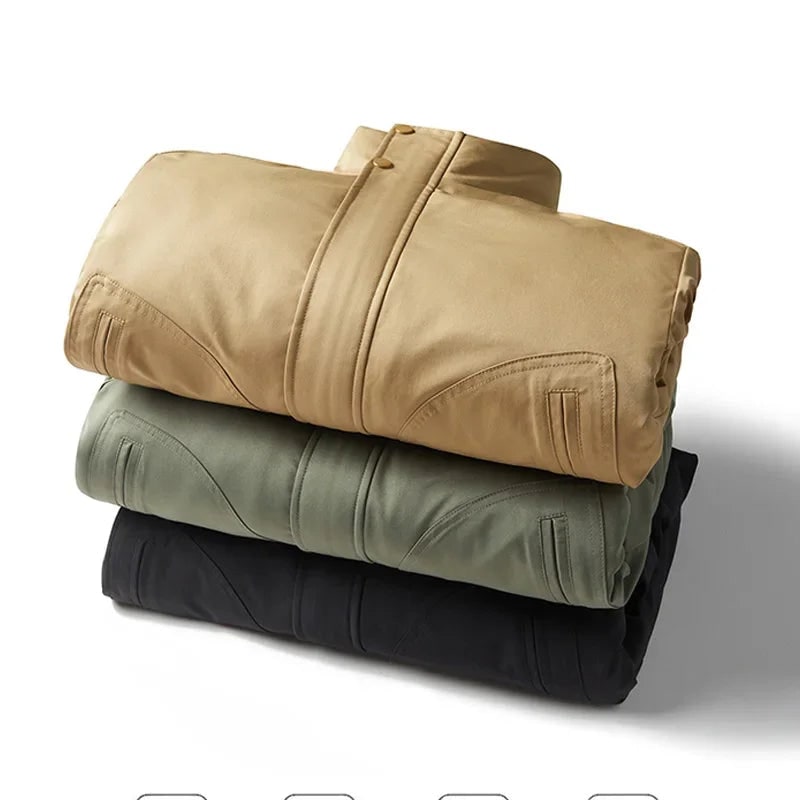 Men's Padded Bomber Puffer Jacket with Stand Collar and Zip Closure - Image 6