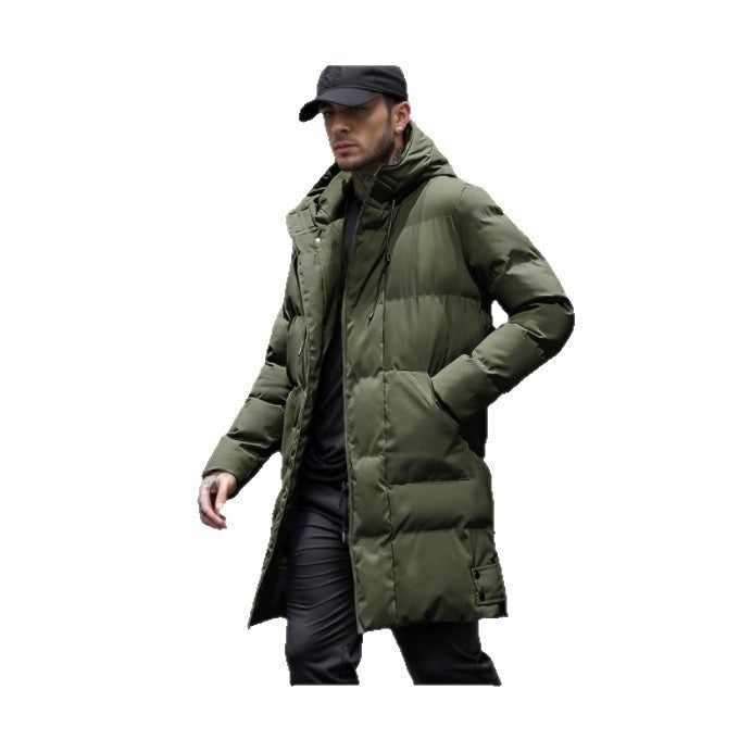 Men's Puffer Coat Winter Quilted Hooded Down Jacket with Drawstring - Image 4