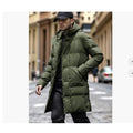 Men's Puffer Coat Winter Quilted Hooded Down Jacket with Drawstring - Image 6