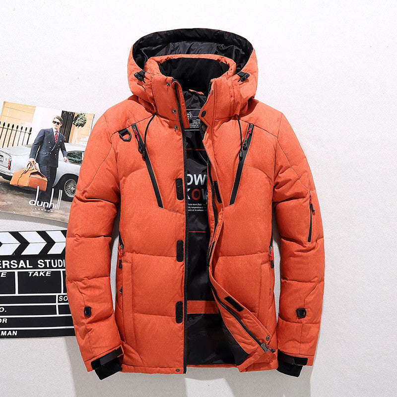 Men's Puffer Jacket with Quilted Design and Adjustable Hooded Winter Coat - Image 10