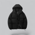 Men's Puffer Quilted Jacket with Hooded Drawstring and Satin Lining - Image 1