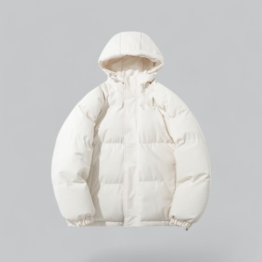 Men's Puffer Quilted Jacket with Hooded Drawstring and Satin Lining - Image 6