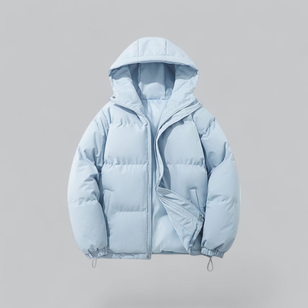 Men's Puffer Quilted Jacket with Hooded Drawstring and Satin Lining - Image 8
