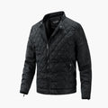 Men's Quilted Puffer Jacket with Diamond Pattern and Stand Collar - Image 1