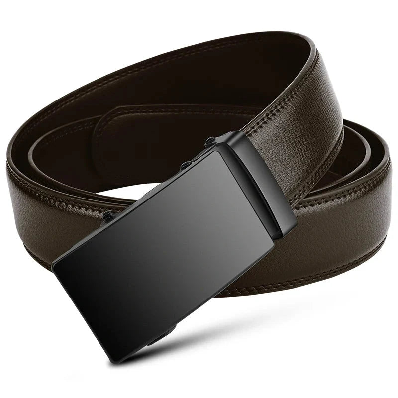 Men's Ratchet Belt with Automatic Metal Buckle and Adjustable Length - Image 3