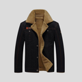 Men's Sherpa Lined Canvas Utility Jacket with Fleece Collar and Button Pockets - Image 3